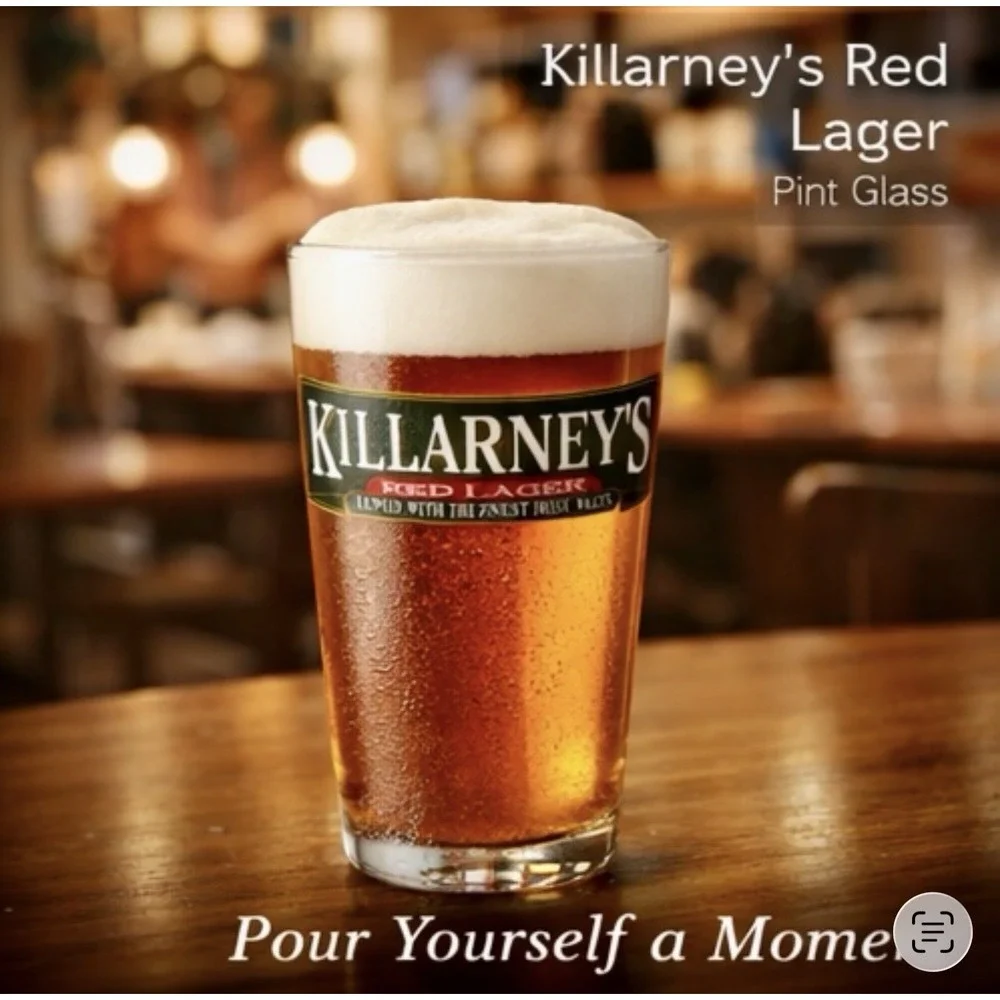 Killarney's Red Lager Pint Glass Irish Beer Barware Pub Style 6